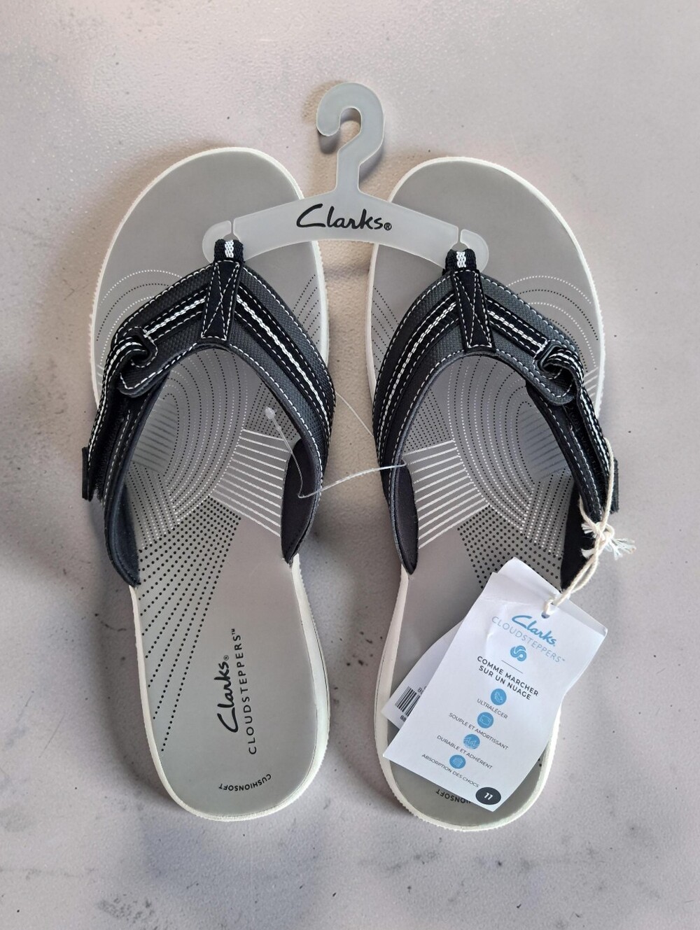 Clarks Women's Brinkley Cloudsteppers Black Sandals NEW Size 11